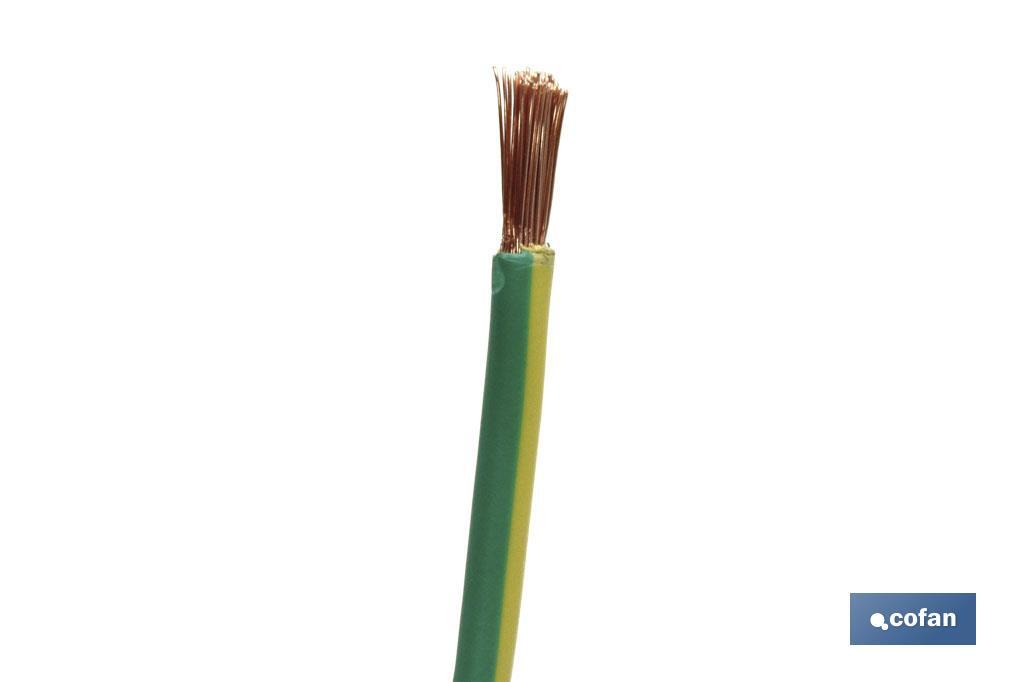 Rollo Cable Eléctrico de 100 m H07V-K | Sección de cable en varias medidas | Color: Verde - Cofan