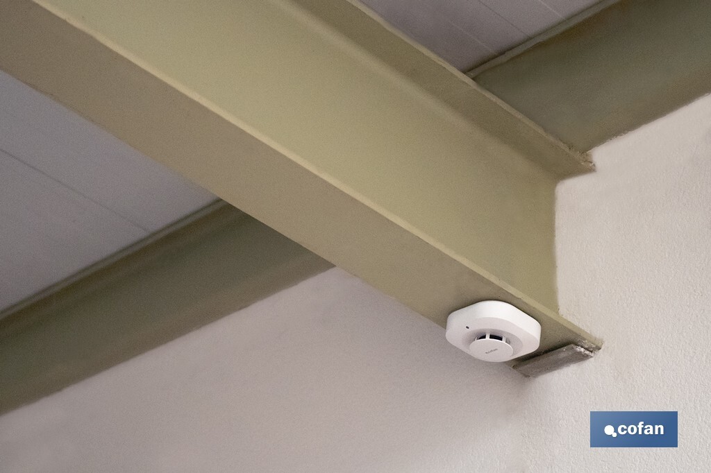Detector de humo inteligente | Conexión WiFi y Bluetooth | Aplicación Smart Life o Tuya | Compatible con Alexa y Google | Seguridad en el hogar - Cofan
