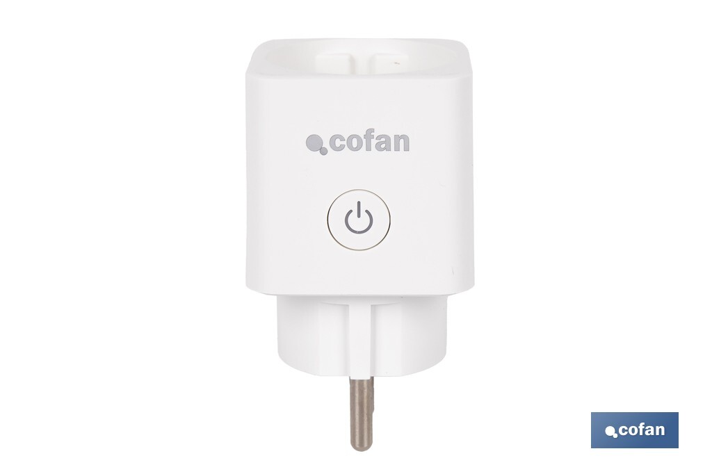 Enchufe inteligente con conexión WiFi y Bluetooth | Aplicación Smart Life o Tuya | Compatible con Alexa y Google | Control remoto | Con protección infantil - Cofan