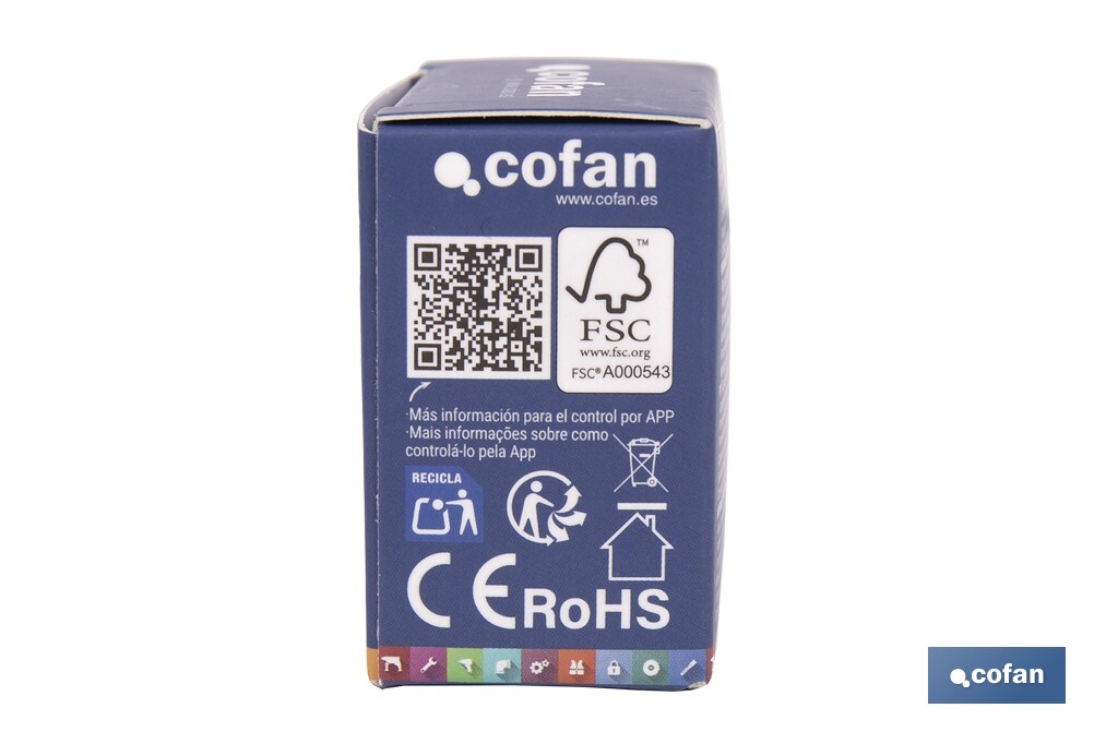 Relé inteligente de 1 interruptor WiFi | Aplicación: Smart Life o Tuya | Conectividad WiFi + Bluetooth | Para luces de hasta 10 A/150 W | Compatible con Alexa y Google - Cofan