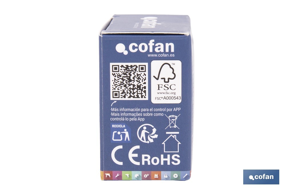 Relé regulador de intensidad individual inteligente | Control de intensidad desde la app | Conectividad WiFi 2.4 GHz | Aplicación Smart Life o Tuya | Para luces led, incandescentes y halógenas | Compatible con Alexa y Google - Cofan