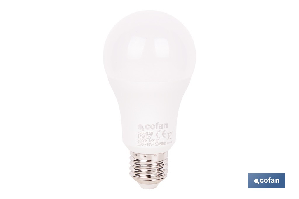 Bombillas LED classic E27 de luz cálida (3000 K) | Ahorro de energía y larga duración 15.000 h de vida | Ángulo de apertura de 180° - Cofan