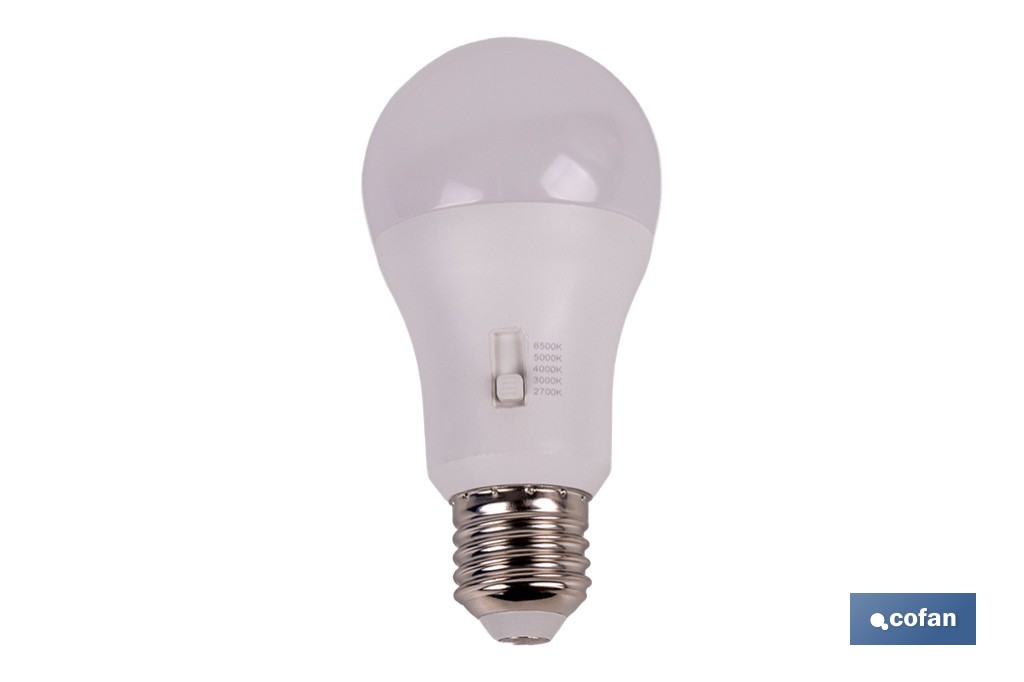 Bombillas LED regulable E27 14 W 1521 lúmenes | 5 CCT regulable, ahorro de energía y larga duración | Pack de 3 bombillas - Cofan