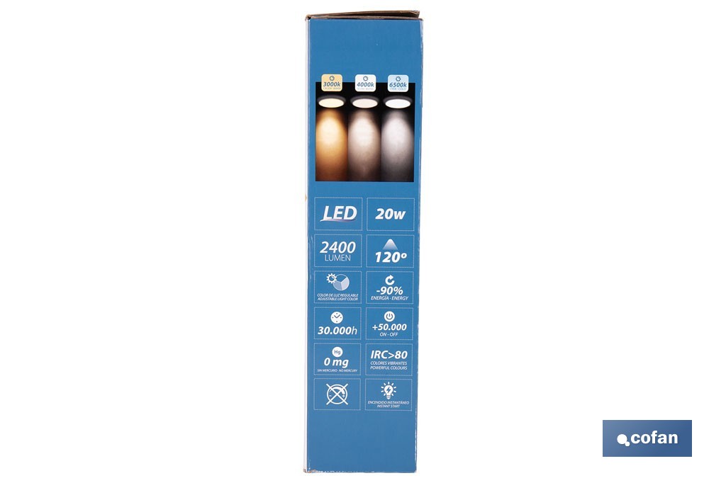 Plafón LED de 10 W y 2400 lúmenes, con 3 CCT ajustables, ahorro de energía y larga duración - Cofan