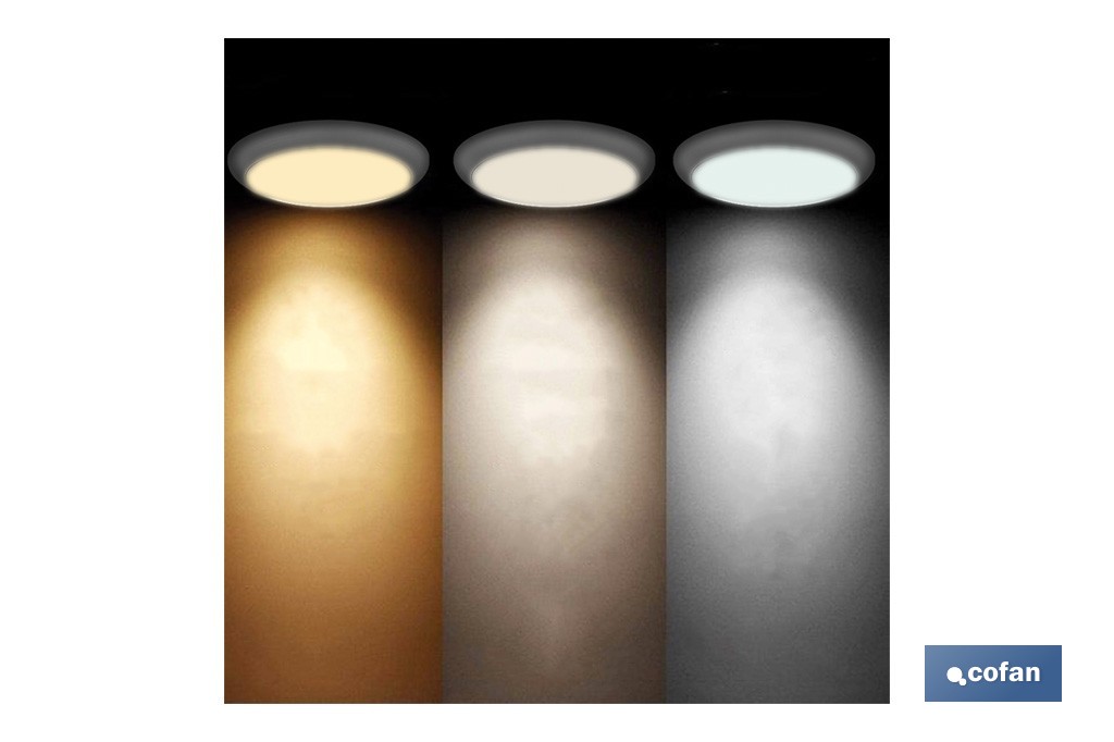 Plafón LED de 20 W y 2400 lúmenes, con 3 CCT ajustables, ahorro de energía y larga duración - Cofan