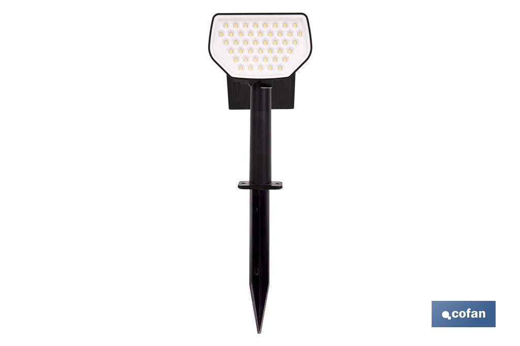 Pack de 4 apliques solares LED con sensor | Instalación en pared o suelo | Dos modos de iluminación | 3000 K, batería 3,7 V, 1500 mAh - Cofan