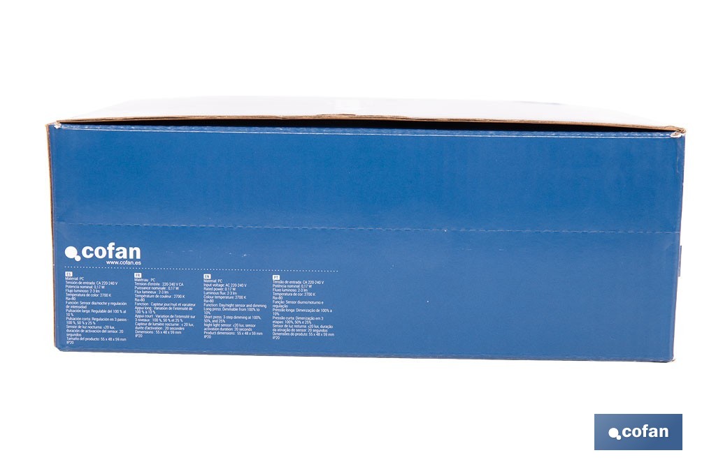 Lámpara LED quitamiedos con sensor de luz regulable. Luz nocturna infantil automática IP20 - Cofan