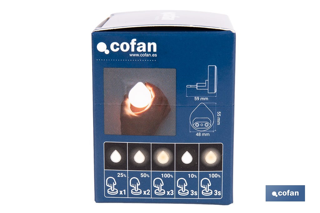 Lámpara LED quitamiedos con sensor de luz regulable. Luz nocturna infantil automática IP20 - Cofan