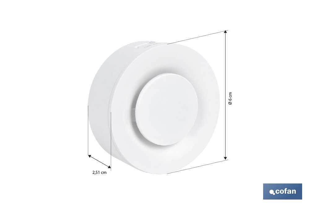 Aplique LED recargable con sensor de movimiento | Luz cálida 2700 K | Soporte adhesivo imantado - Cofan