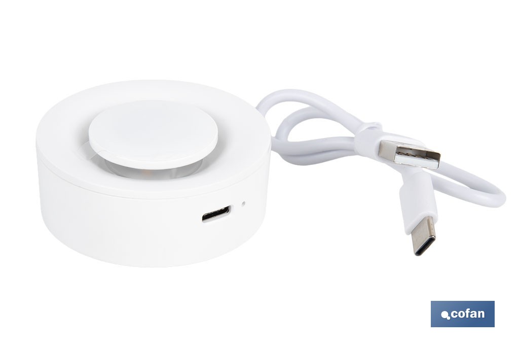 Aplique LED recargable con sensor de movimiento | Luz cálida 2700 K | Soporte adhesivo imantado - Cofan