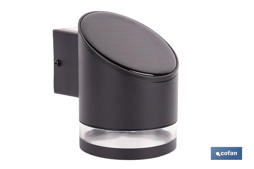 Aplique de pared LED solar exterior | Sensor crepuscular, 3000 K, 70 lm | Disponible en diferentes colores - Cofan