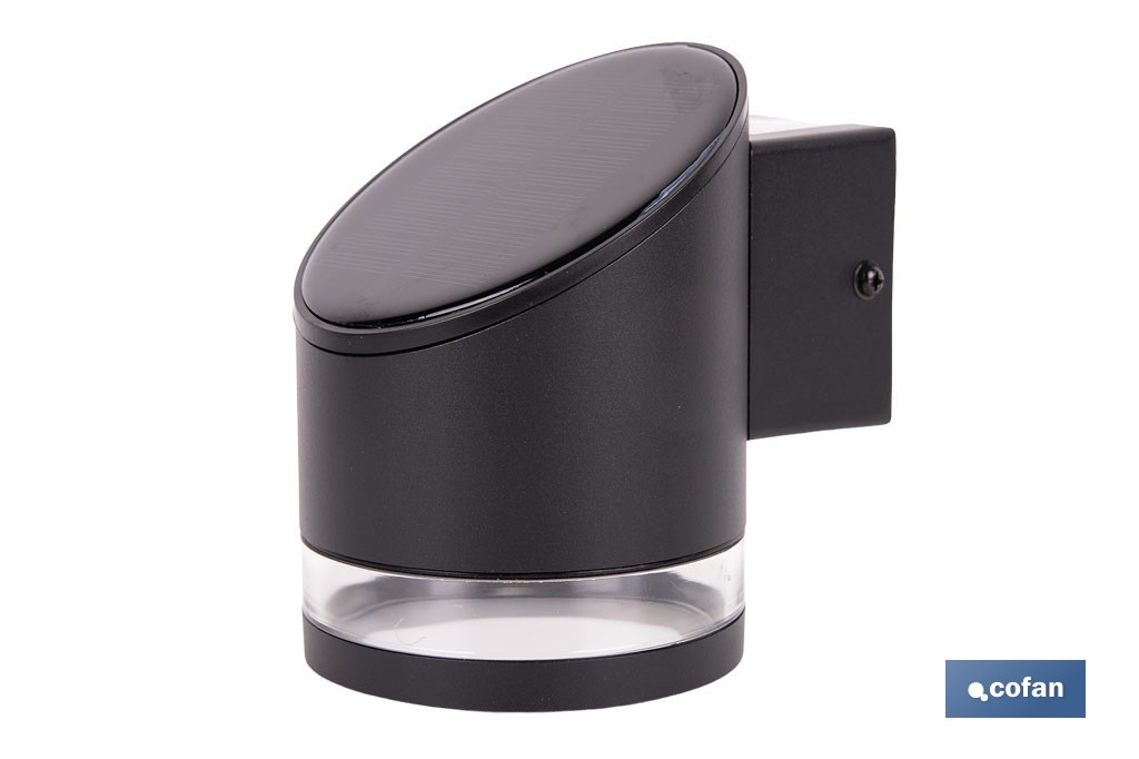 Aplique de pared LED solar exterior | Sensor crepuscular, 3000 K, 70 lm | Disponible en diferentes colores - Cofan