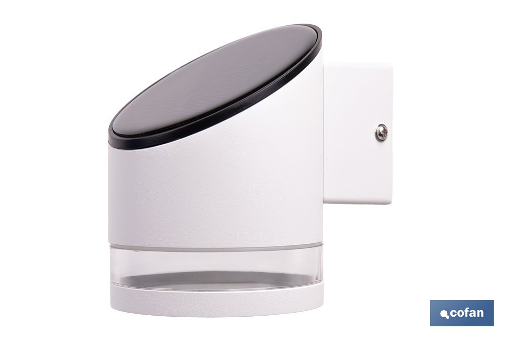 Aplique de pared LED solar exterior | Sensor crepuscular, 3000 K, 70 lm | Disponible en diferentes colores - Cofan