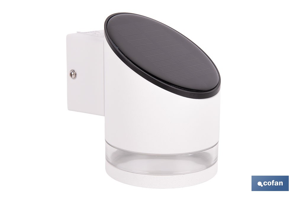 Aplique de pared LED solar exterior | Sensor crepuscular, 3000 K, 70 lm | Disponible en diferentes colores - Cofan