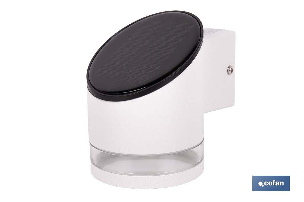 Aplique de pared LED solar exterior | Sensor crepuscular, 3000 K, 70 lm | Disponible en diferentes colores - Cofan