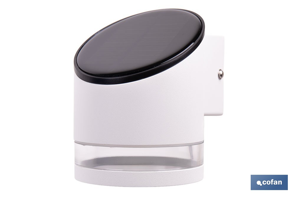 Aplique de pared LED solar exterior | Sensor crepuscular, 3000 K, 70 lm | Disponible en diferentes colores - Cofan