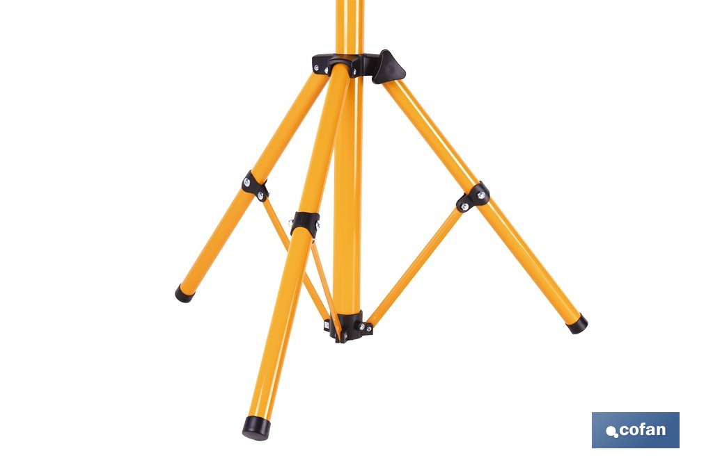 Trípode telescópico con 2 proyectores LED | Altura máxima 1,75 m, 50 W, 4500 lm, protección IP65 | Cable de 1,9 m con enchufe europeo - Cofan