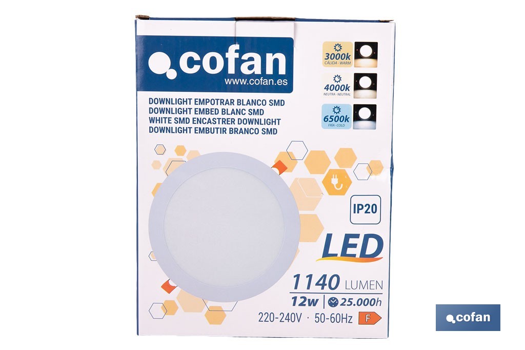 Downlights LED empotrables ultrafinos | Iluminación regulable Tecnología CCT | Disponibles en diferentes medidas y potencias - Cofan