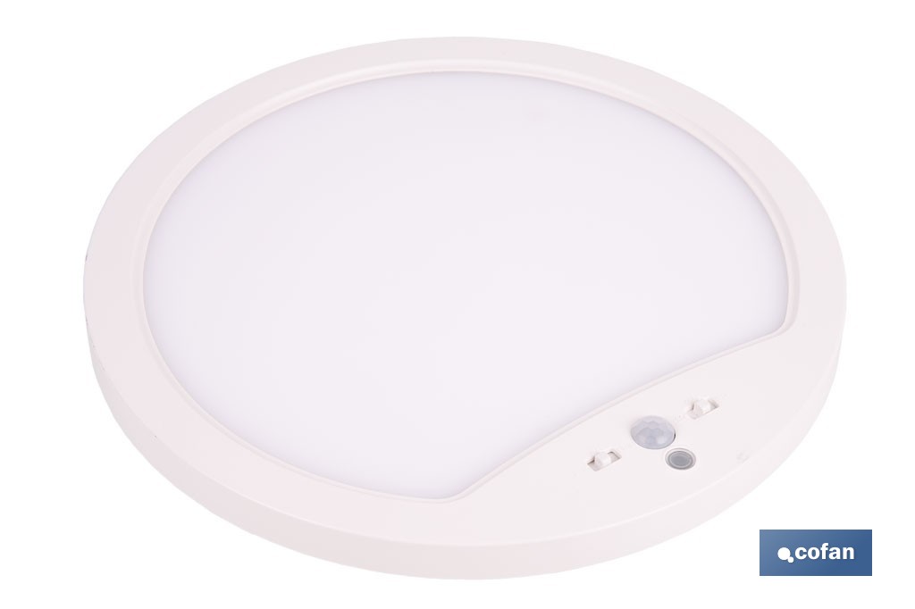 Downlight de superficie 18 W redondo | Sensor de presencia y crepuscular | Diámetro: 230 mm - Cofan