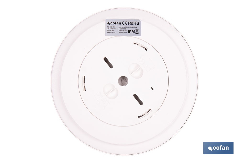 Downlight de superficie 18 W redondo | Sensor de presencia y crepuscular | Diámetro: 230 mm - Cofan