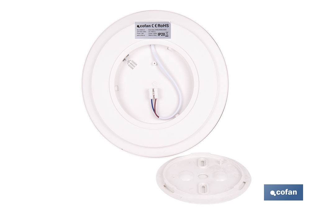 Downlight de superficie 18 W redondo | Sensor de presencia y crepuscular | Diámetro: 230 mm - Cofan