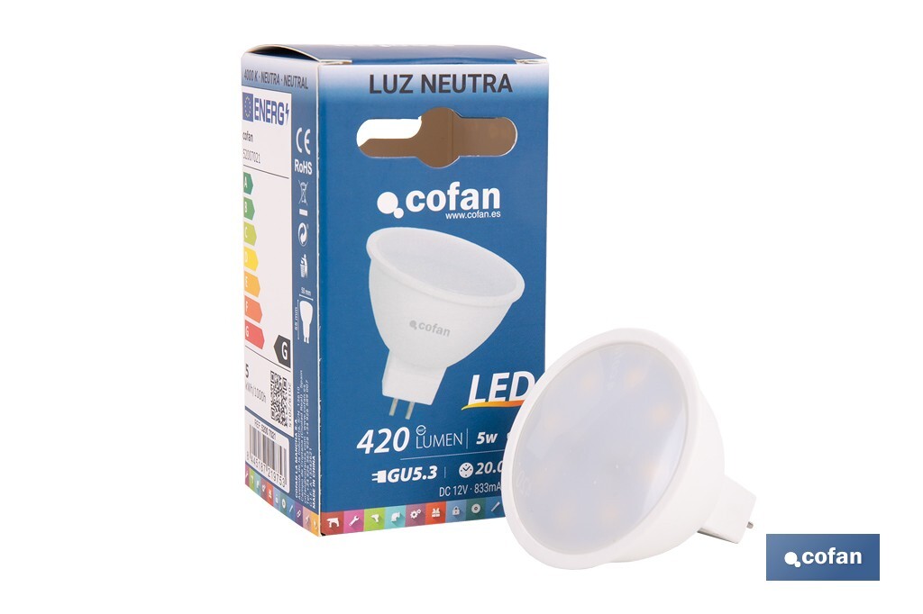 Lámpara Led COB GU-5,3 - Cofan