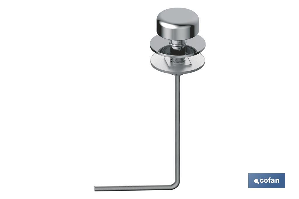 Handle with angled chain for single flush toilet valve, Tigris model - Cofan