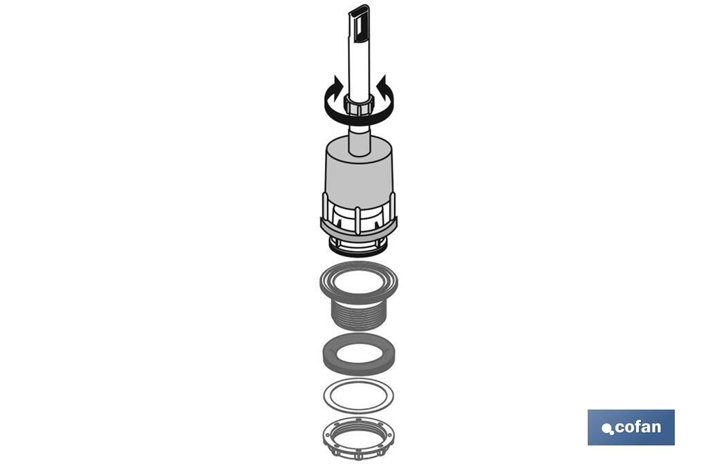 Toilet Flush Valve | With Handle | Tigris Model | Universal Flush Valve | High Quality Plastics - Cofan