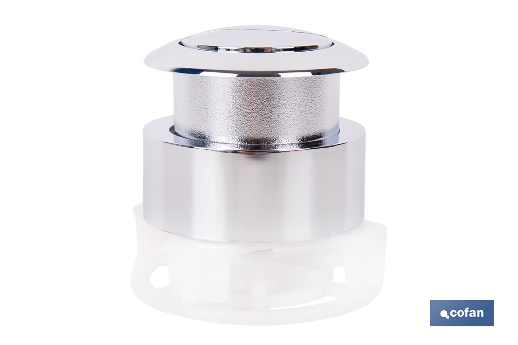 Pulsador de doble descarga para inodoro | Sistema Dual Flush y ahorro de agua | Compatible con descargador modelo Tambre - Cofan