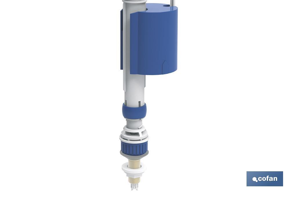 Toilet Fill Valve | WC 2 in 1 | Bottom or Side Entry Fill Valve | Arauca Model | Piston Closure | Easy to Install and Assembly - Cofan