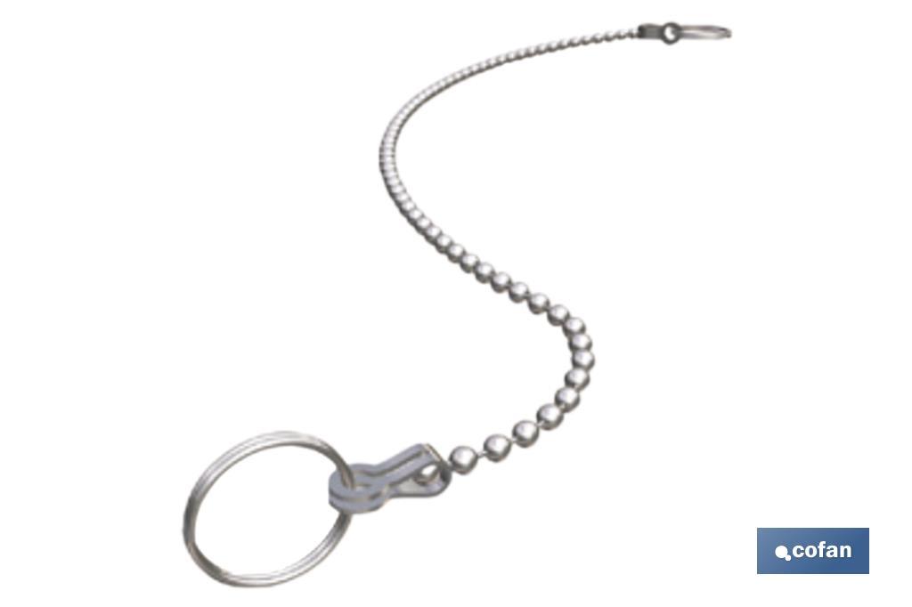 Cofan Chain with Two Rings | To Attach Plug | Stainless Steel - Cofan