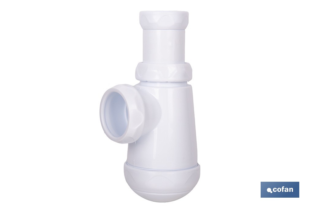 Sifón de botella corto extensible | Salida ajustable de Ø32-40 mm | Adecuado para lavabo | Disponible con diferentes tamaños de racor - Cofan