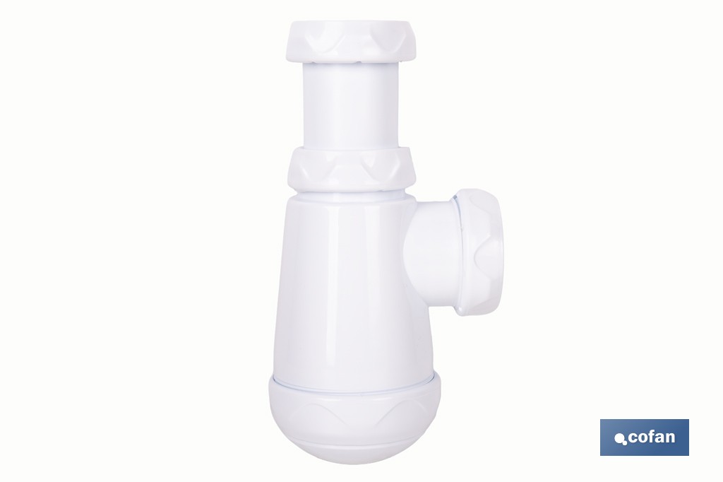 Sifón de botella corto extensible | Salida ajustable de Ø32-40 mm | Adecuado para lavabo | Disponible con diferentes tamaños de racor - Cofan