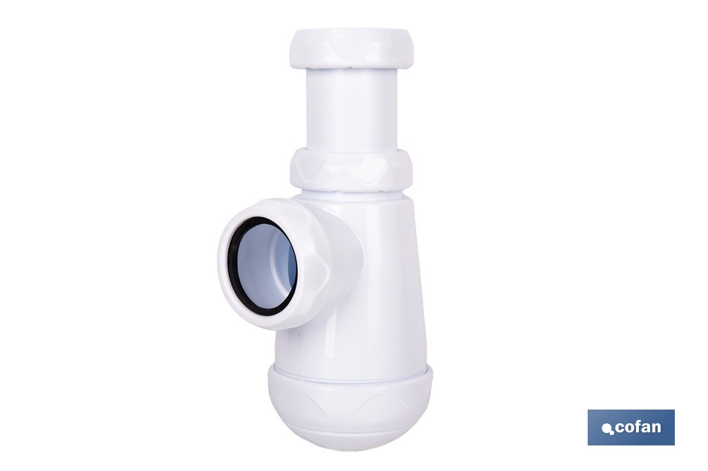 Sifón de botella corto extensible | Salida ajustable de Ø32-40 mm | Adecuado para lavabo | Disponible con diferentes tamaños de racor - Cofan