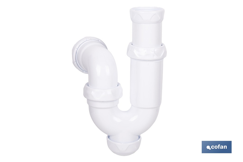 Sifón curvo extensible | Salida ajustable de Ø32-40 mm y racor de 1 1/4" | Flexible y resistente para lavabo - Cofan