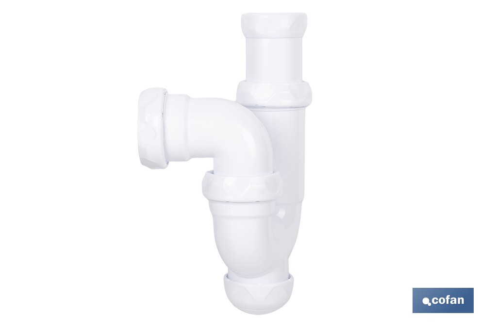 Sifón curvo extensible | Salida ajustable de Ø32-40 mm y racor de 1 1/4" | Flexible y resistente para lavabo - Cofan