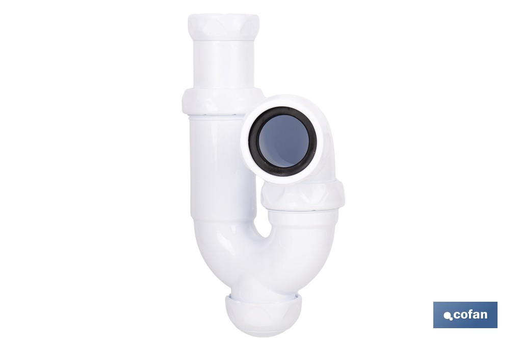 Sifón curvo extensible | Salida ajustable de Ø32-40 mm y racor de 1 1/4" | Flexible y resistente para lavabo - Cofan