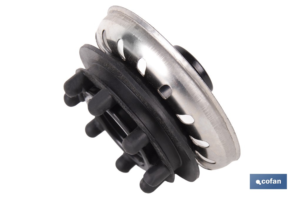Rejilla con filtro para fregadero de acero inoxidable | Rejilla tipo araña Ø60 mm - Cofan