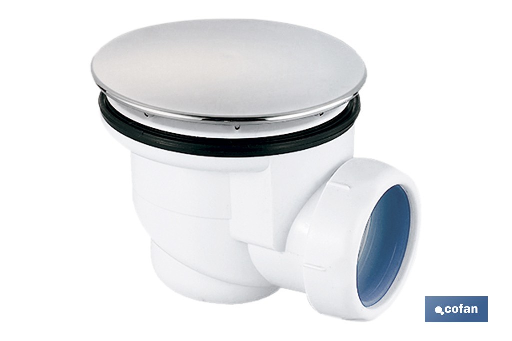 Válvula sifónica para plato de ducha | Diámetros de tapa: Ø90 o Ø115 mm | Salida de Ø40 mm | Junta Cónica Reductora de Ø32 mm - Cofan