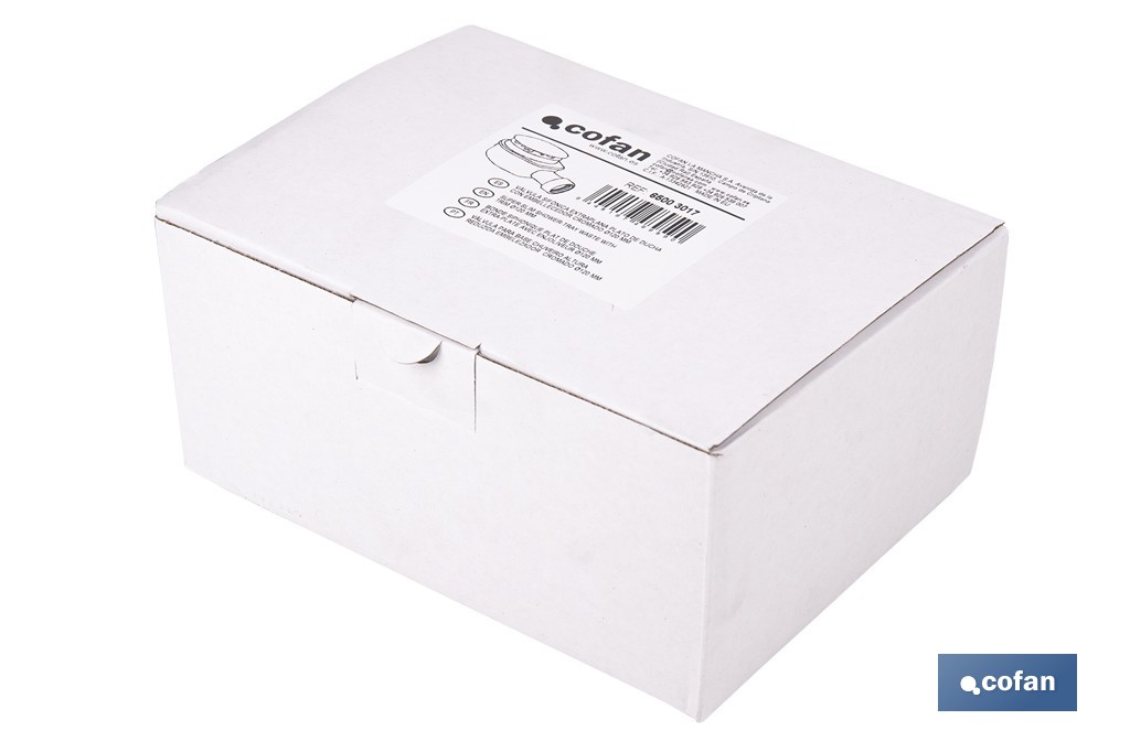 Válvula sifónica extraplana para ducha | Embellecedor cromado de acero inoxidable | Salida horizontal de Ø32-40 mm - Cofan