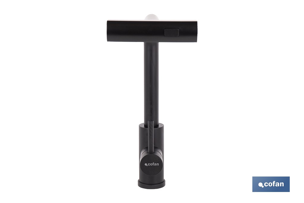 Grifo de cocina negro con 3 funciones y giro 360º | Material: acero inoxidable 304 | Cartucho cerámico de Ø35 mm - Cofan