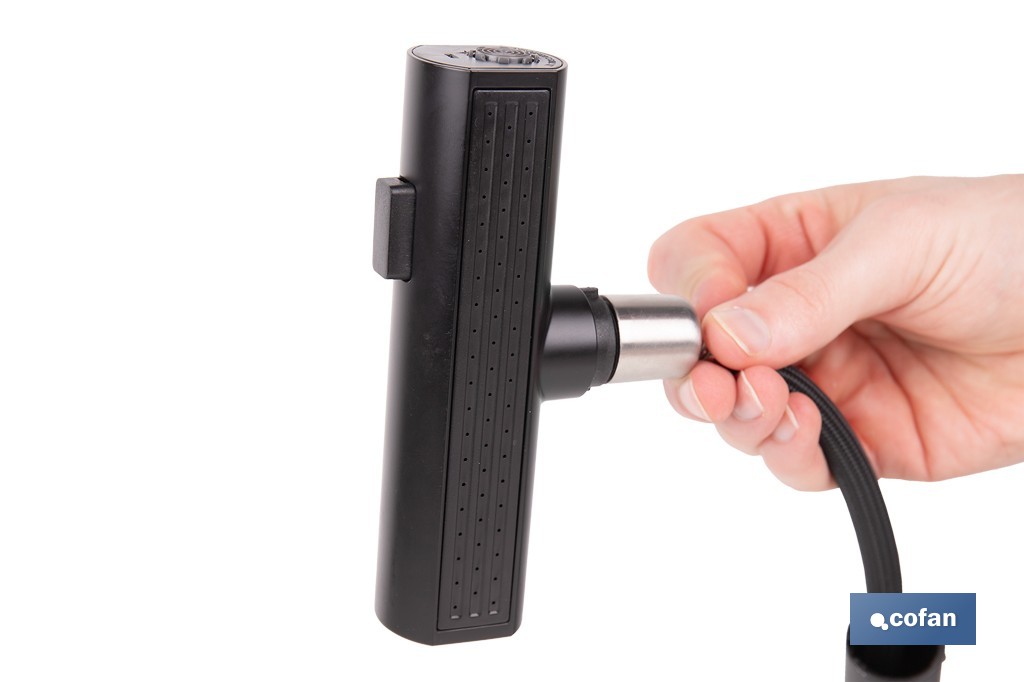 Grifo de cocina negro con 3 funciones y giro 360º | Material: acero inoxidable 304 | Cartucho cerámico de Ø35 mm - Cofan
