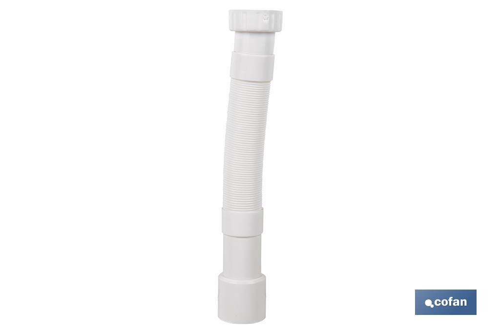 Sifón flexible blanco para lavabo 11/4 x diámetro 32 - 40 mm - Hydrabazaar