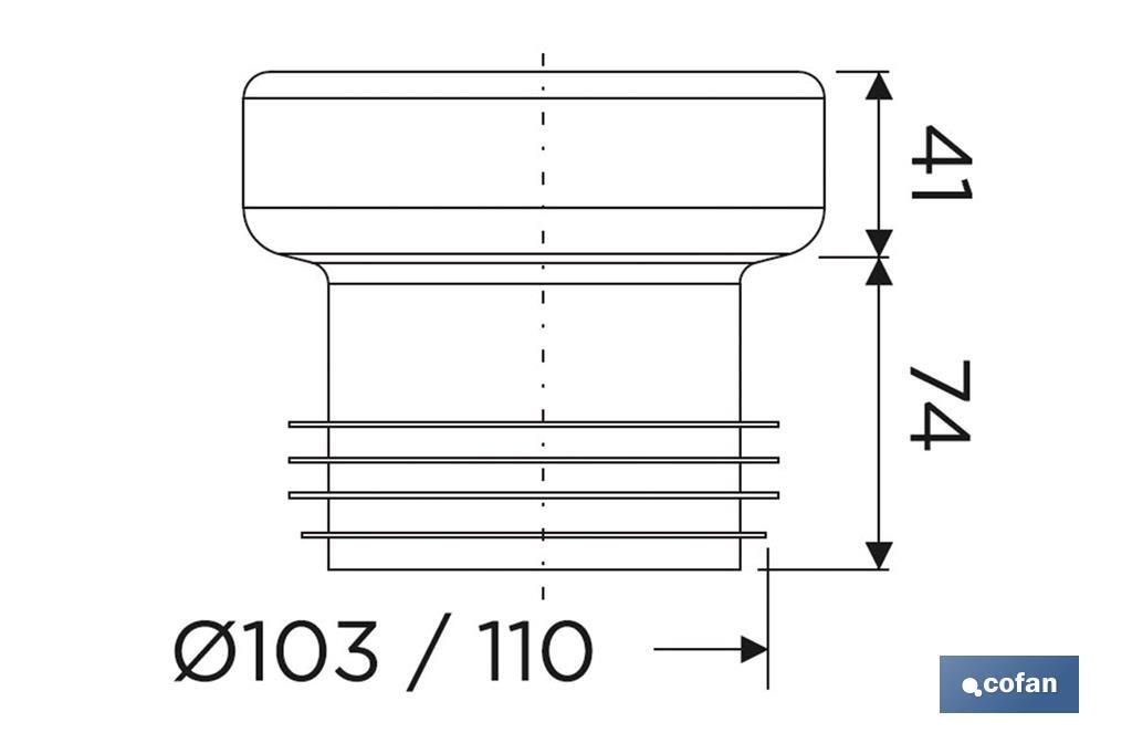 Manicotto dritto per collegamento water | Realizzato in EVA | Uscita da Ø110 mm | Garantisce una durata perfetta - Cofan