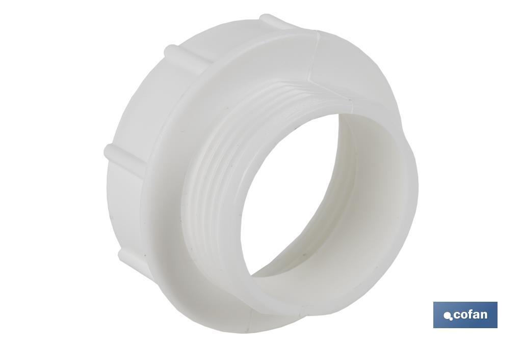 Waste Adaptor with 1" 1/4 male - 1" 1/2 female threads | For Flexible Waste Pipe | Plumbing accessory - Cofan