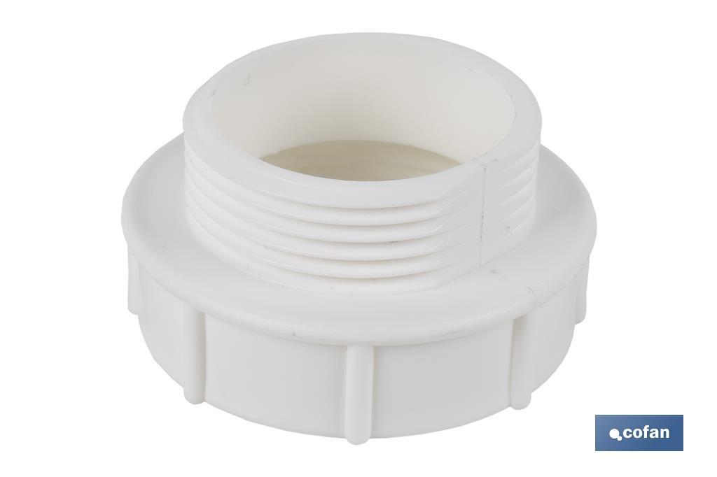 Waste Adaptor with 1" 1/4 male - 1" 1/2 female threads | For Flexible Waste Pipe | Plumbing accessory - Cofan