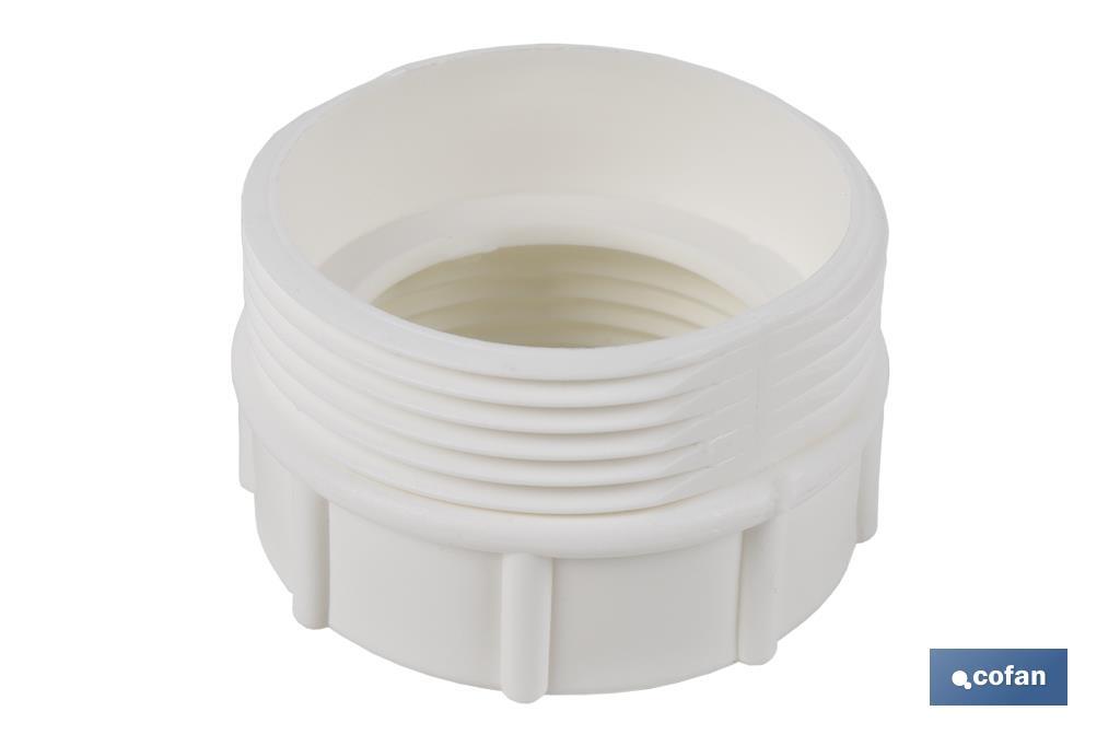 Waste Adaptor with 1" 1/2 male - 1" 1/4 female threads | For Flexible Waste Pipe | Plumbing accessory - Cofan