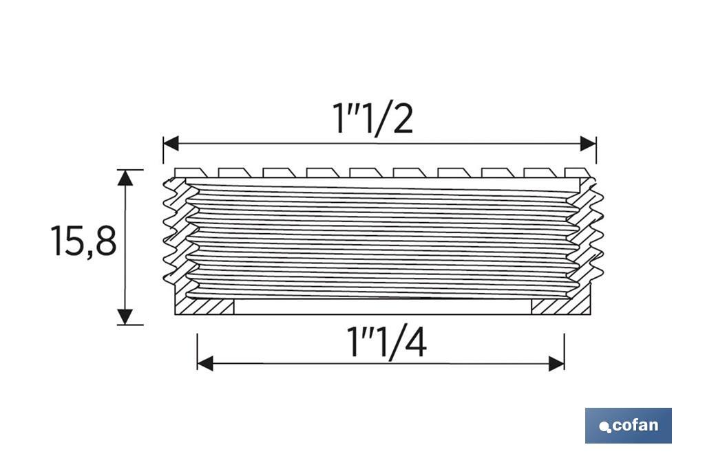 Riduttore 1" 1/2 maschio - 1" 1/4 femmina | Da usare con un tubo flessibile | Accessorio di idraulica - Cofan