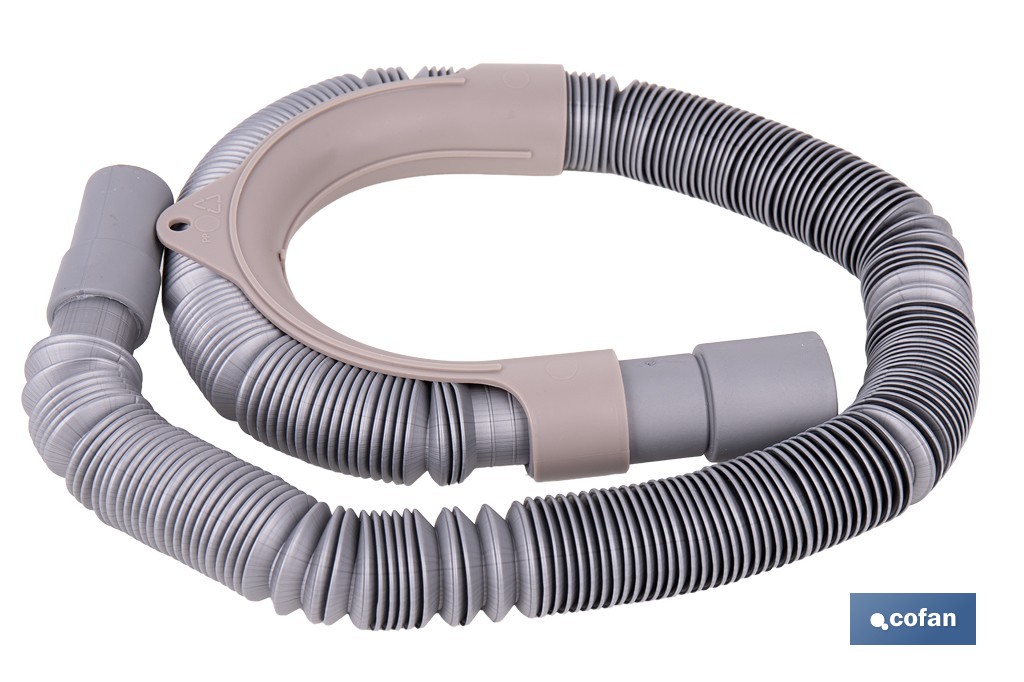 Manguera de desagüe para lavadora | Flexible corrugada con 0,8 a 2 metros y Ø24 mm - Cofan