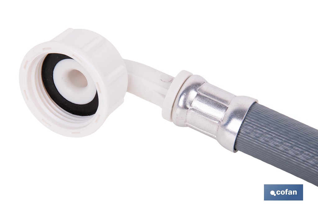 Manguera de entrada de agua con tuercas ABS para lavadora y lavavajillas con 1,5 m de longitud. Conexión 3/4" y hasta 12 bar - Cofan